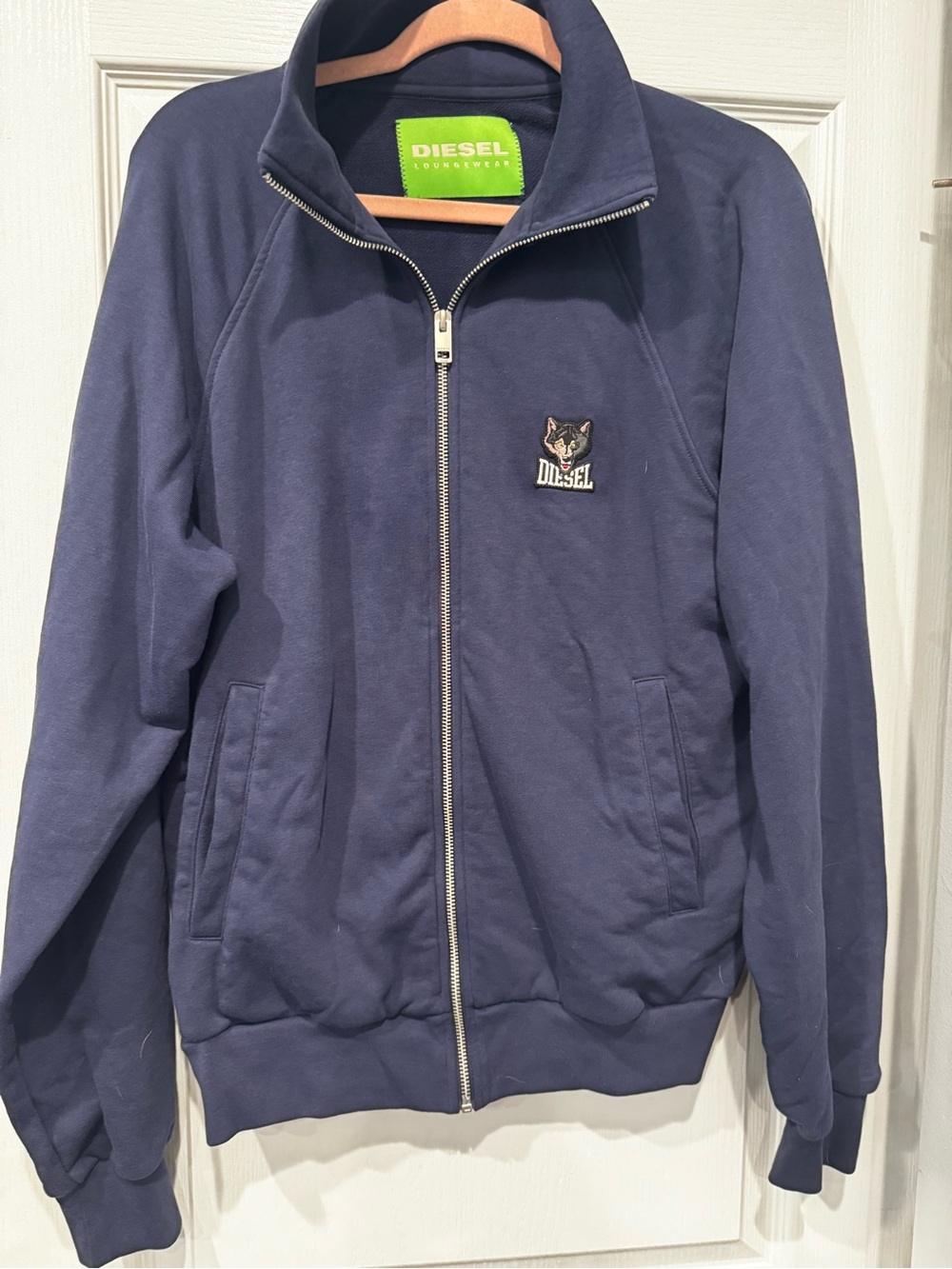 Diesel Navy Jacket with Neon Green Label
